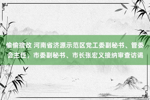 偷偷撸改 河南省济源示范区党工委副秘书、管委会主任，市委副秘书、市长张宏义接纳审查访谒